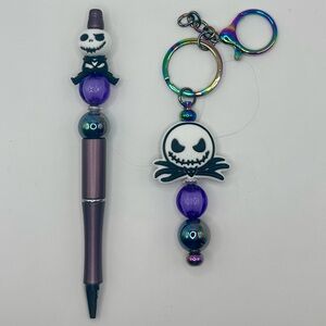 Jack Skeleton beadable Pen and Keychain Set